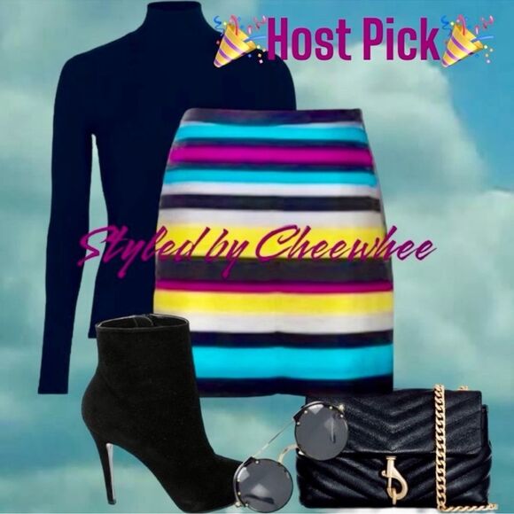 Worthington NWT Skirt Colorful Bold Striped Pencil Women’s Size 14 - Picture 6 of 16